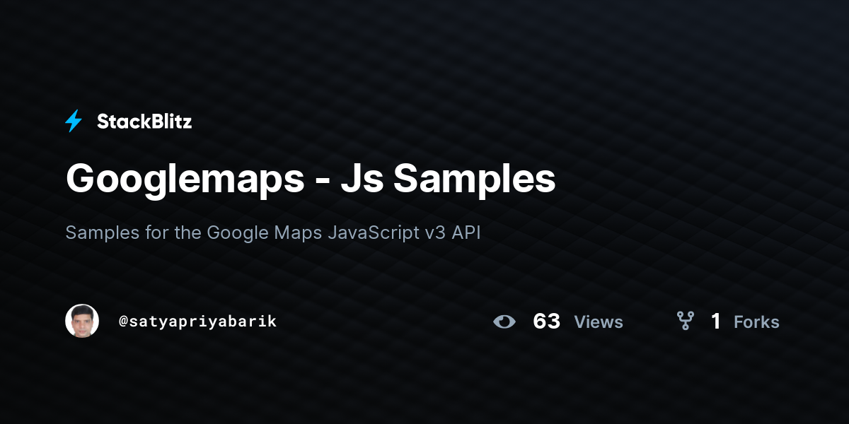 Googlemaps - Js Samples - StackBlitz