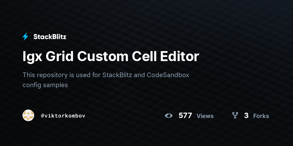 Igx Grid Custom Cell Editor - StackBlitz