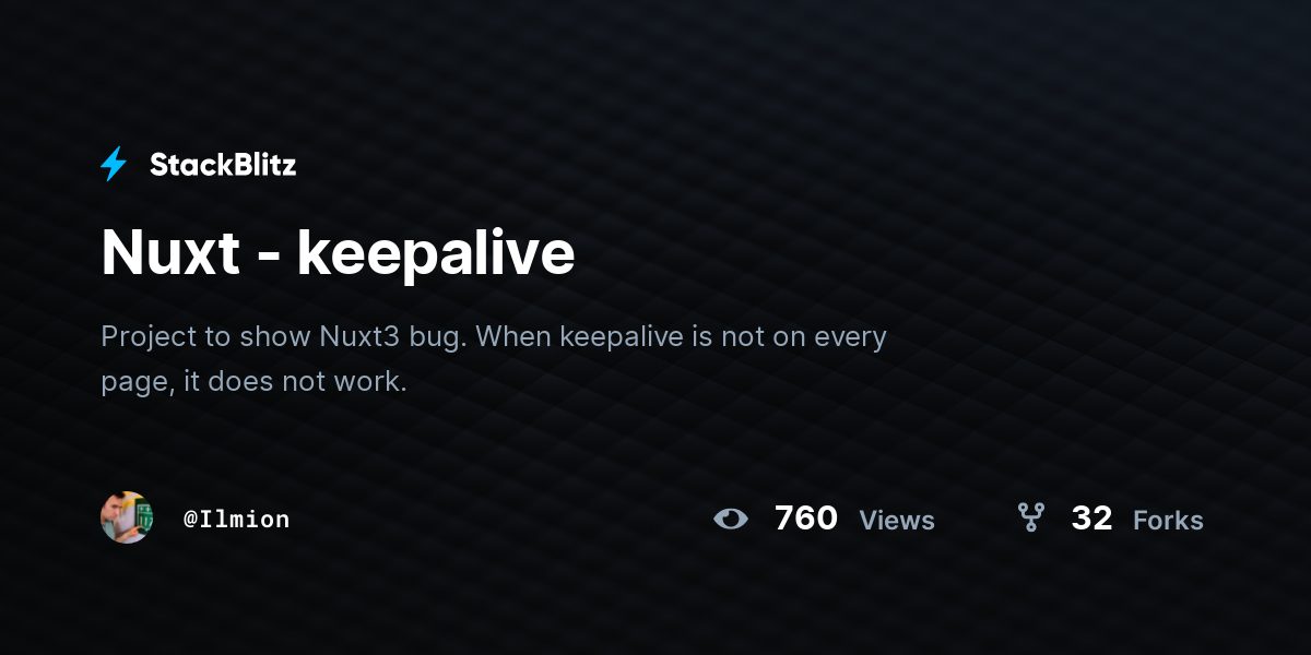 Nuxt - keepalive - StackBlitz