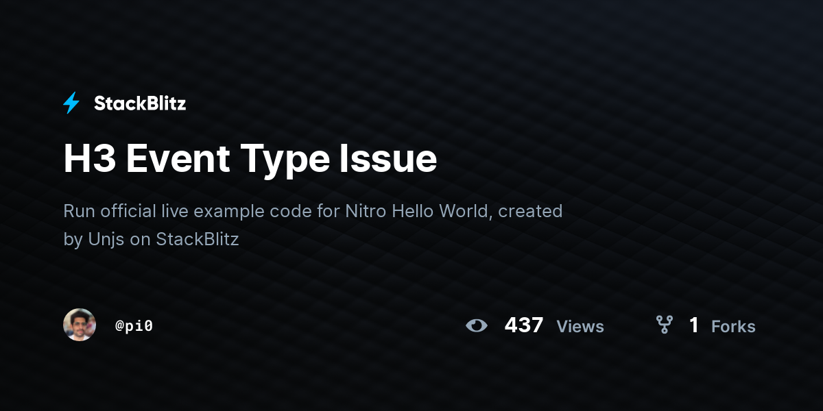 H3 Event Type Issue - StackBlitz