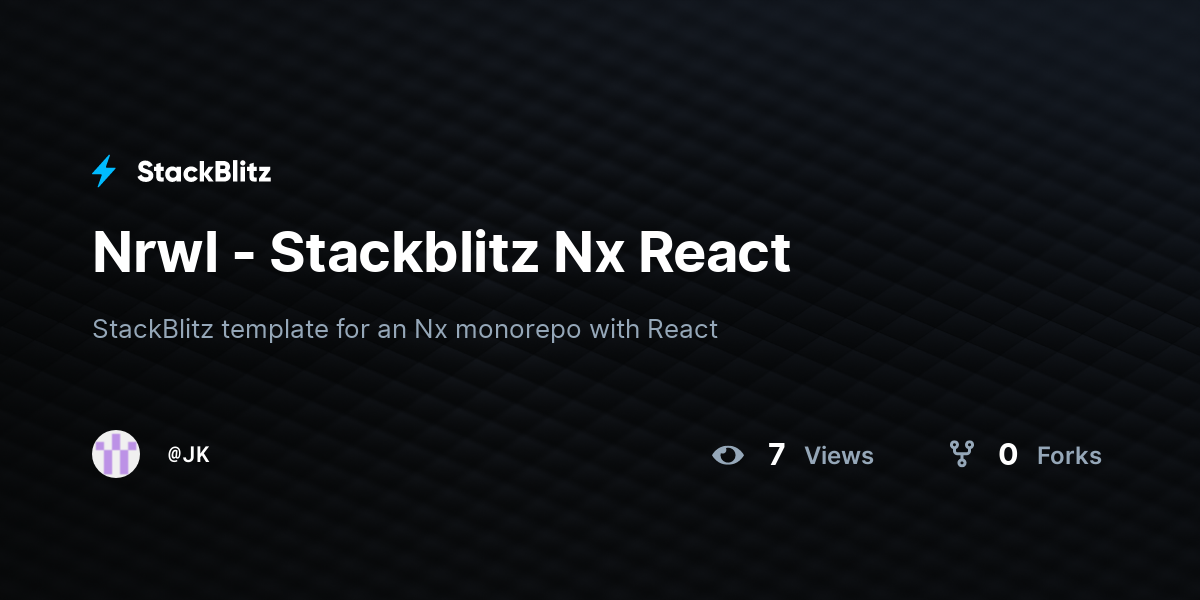 Nrwl - Stackblitz Nx React - StackBlitz