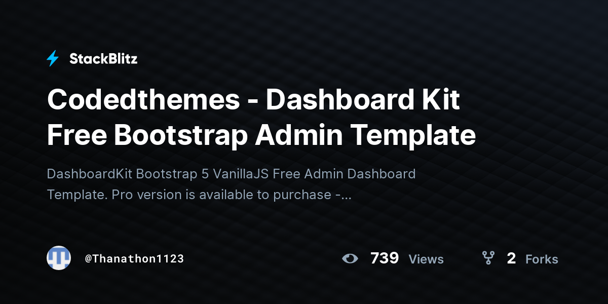 Codedthemes - Dashboard Kit Free Bootstrap Admin Template - StackBlitz