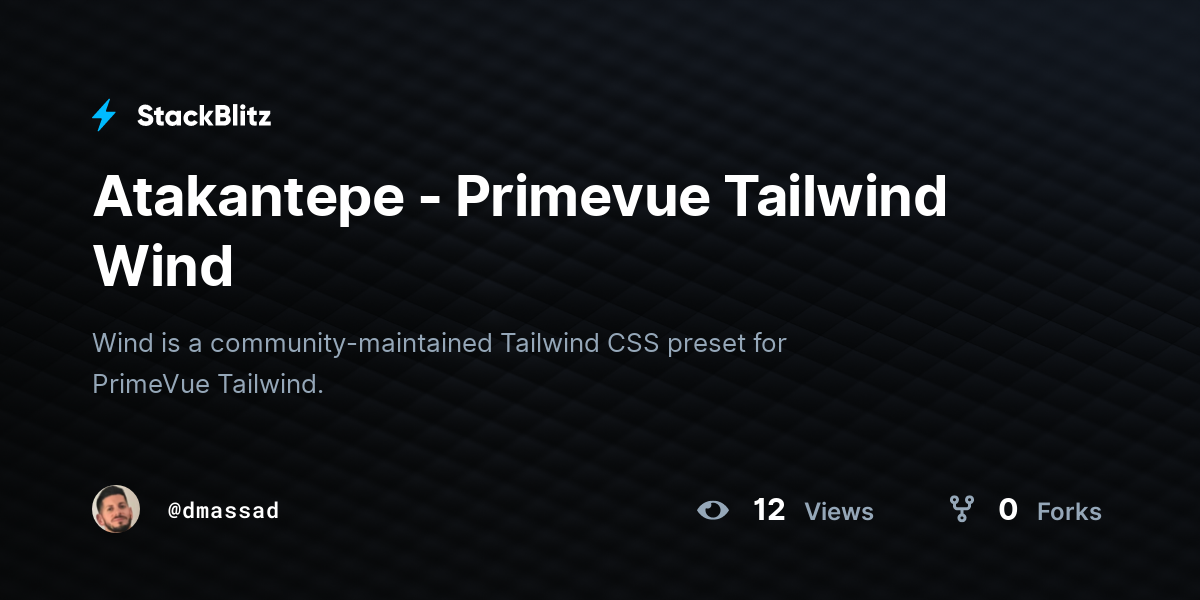 Atakantepe - Primevue Tailwind Wind - StackBlitz