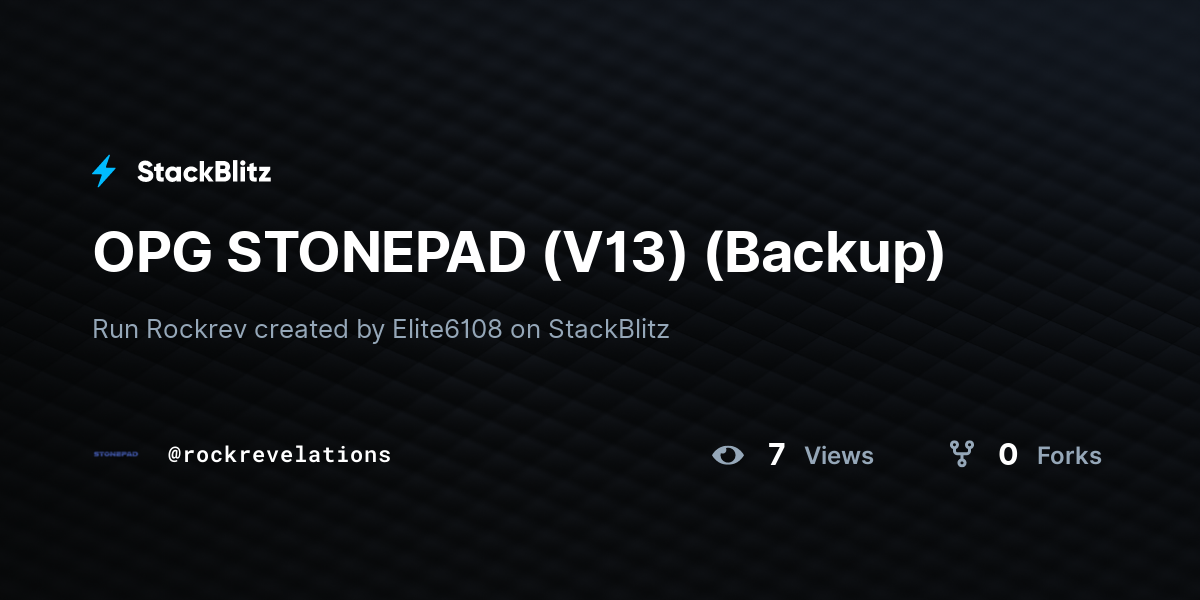 OPG STONEPAD (V13) (Backup) - StackBlitz
