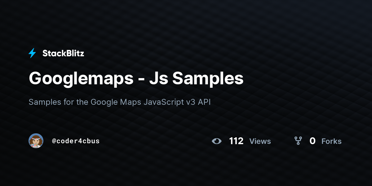 Googlemaps - Js Samples - StackBlitz