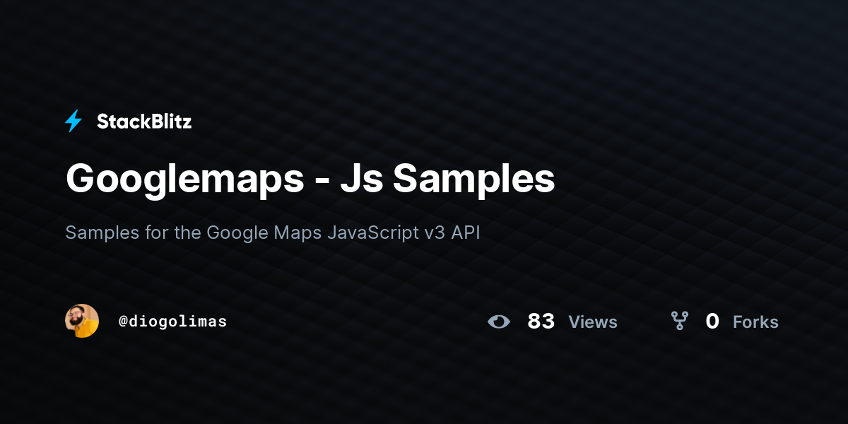 Googlemaps - Js Samples - StackBlitz