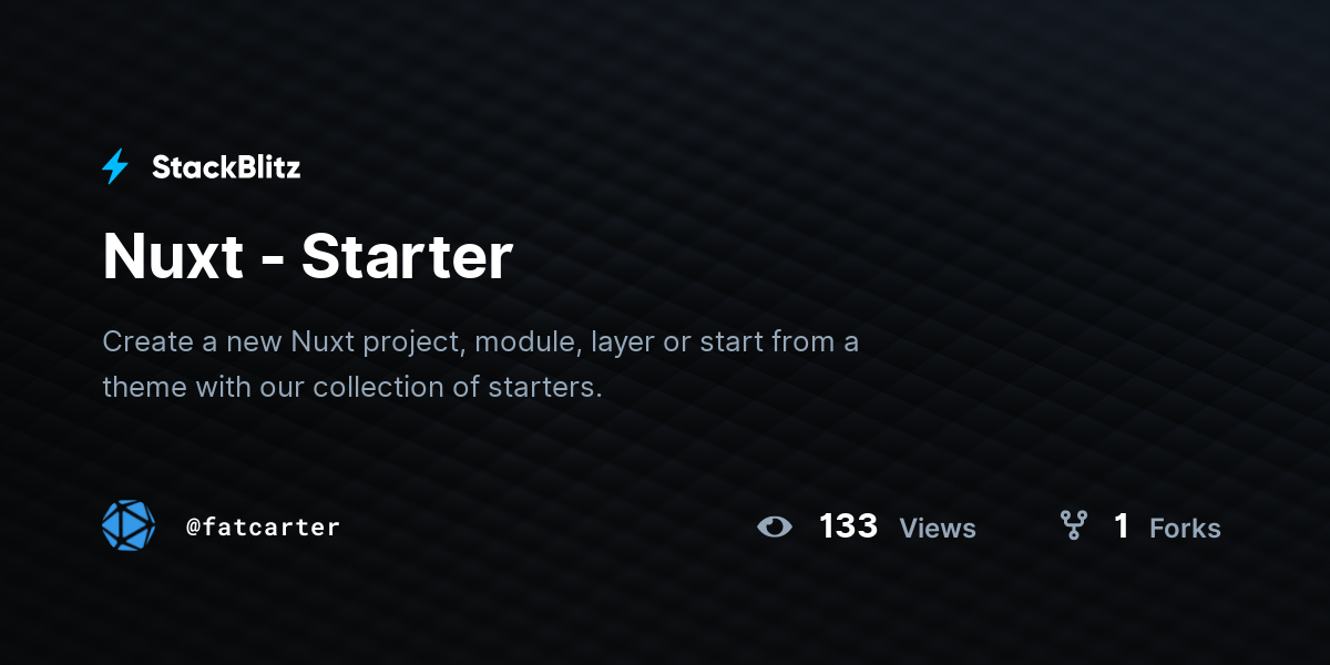 Nuxt - Starter - StackBlitz