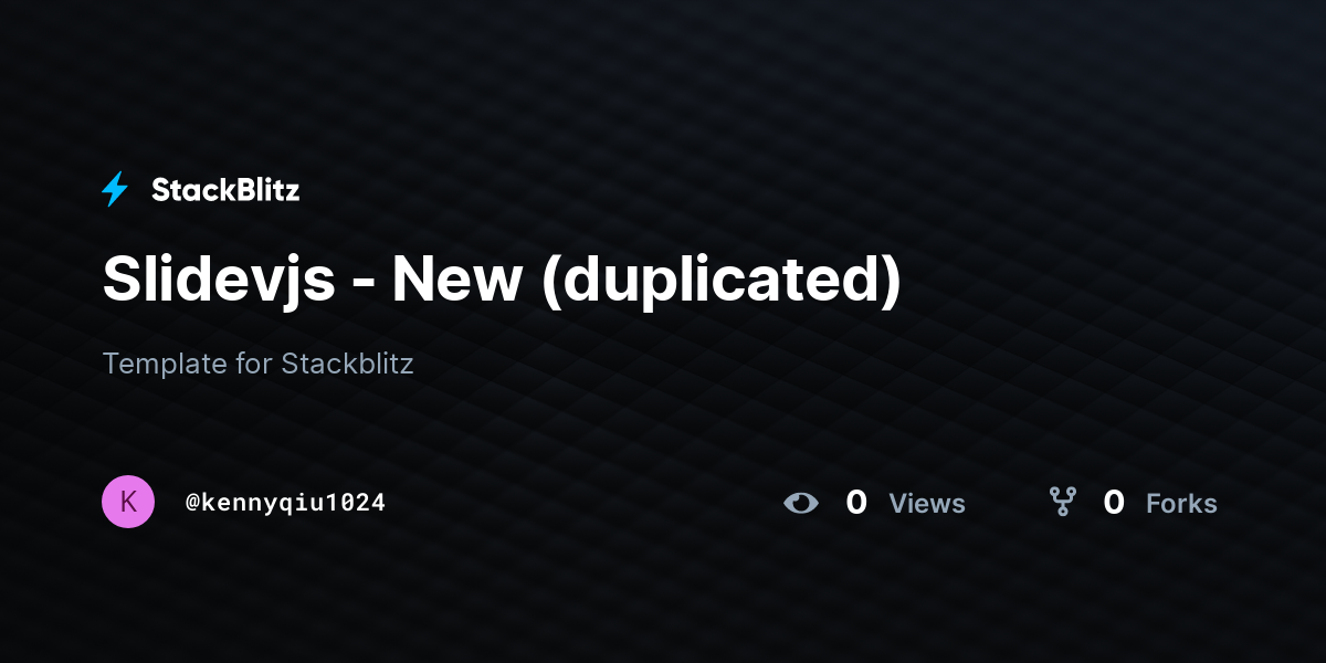Slidevjs - New (duplicated) - StackBlitz