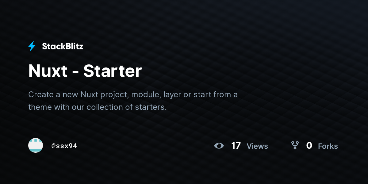 Nuxt - Starter - StackBlitz