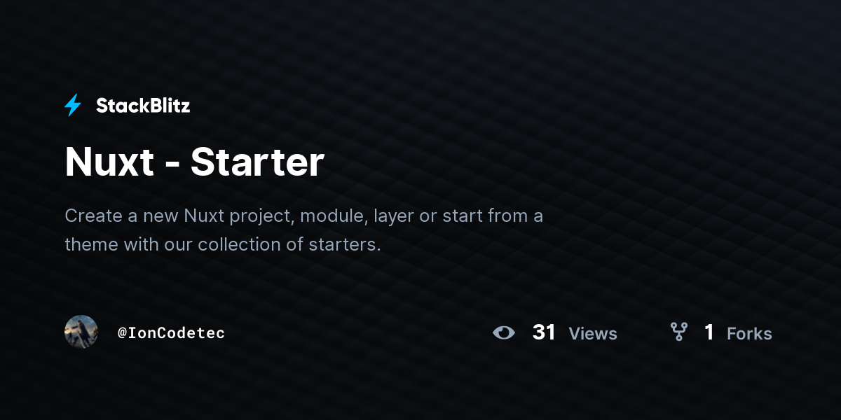 Nuxt - Starter - StackBlitz