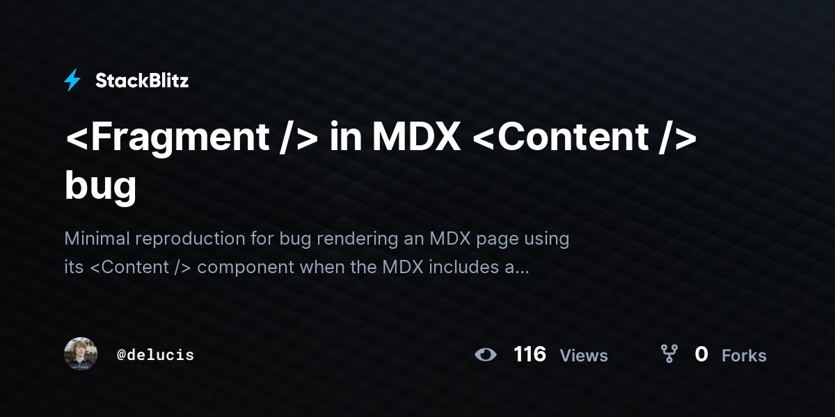 in MDX bug - StackBlitz