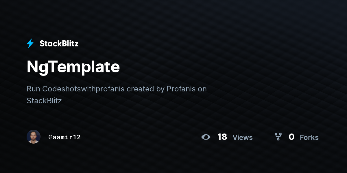 Ngtemplate Stackblitz