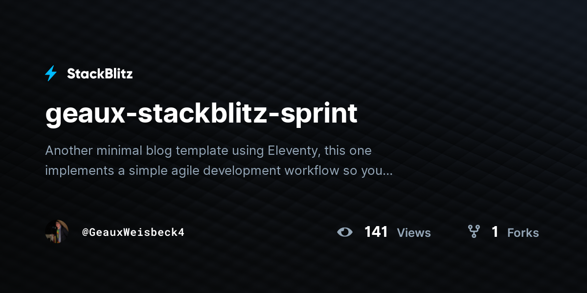 geaux-stackblitz-sprint - StackBlitz