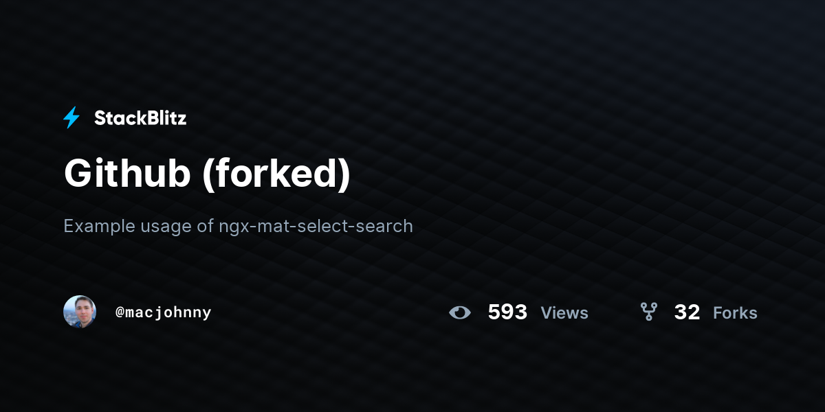 Github (forked) - StackBlitz