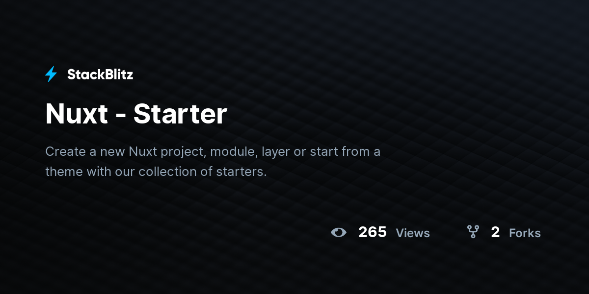 Nuxt - Starter - StackBlitz