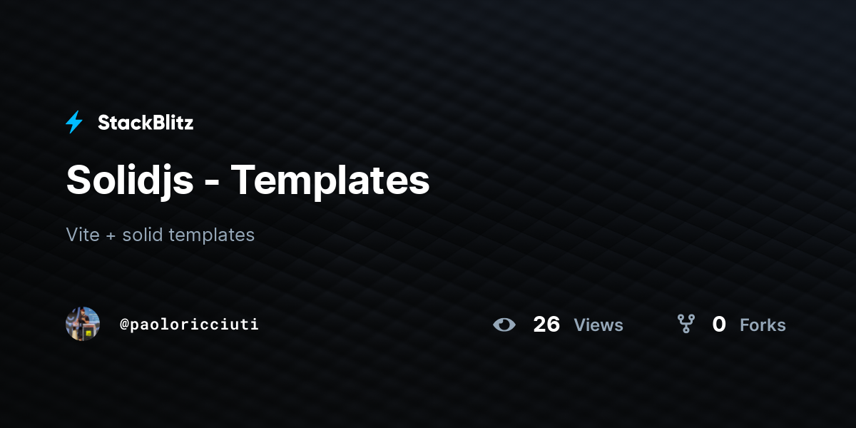 Solidjs - Templates - StackBlitz