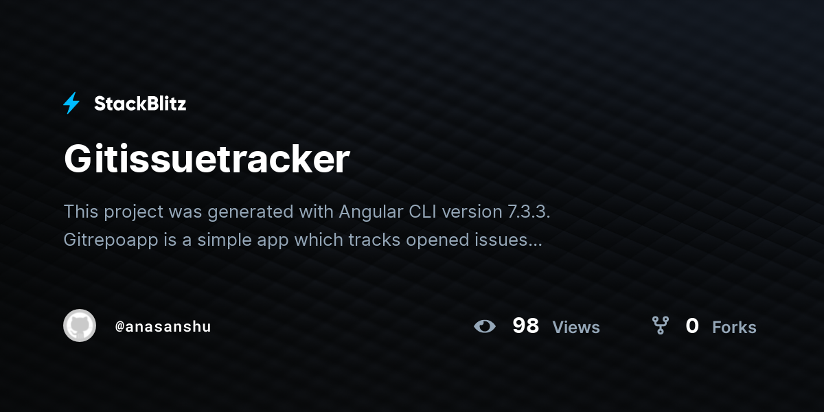 Gitissuetracker - StackBlitz
