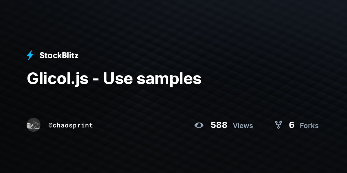 Glicol.js - Use samples - StackBlitz