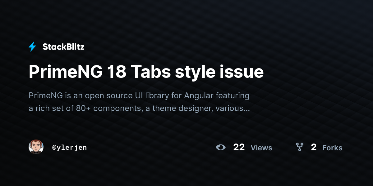 PrimeNG 18 Tabs style issue - StackBlitz