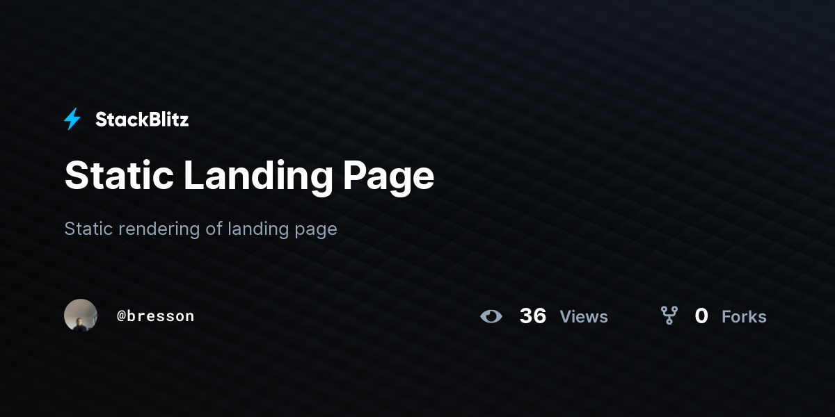 Static Landing Page - StackBlitz