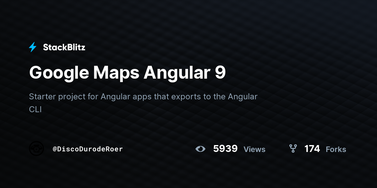 Google Maps Angular 9 - StackBlitz
