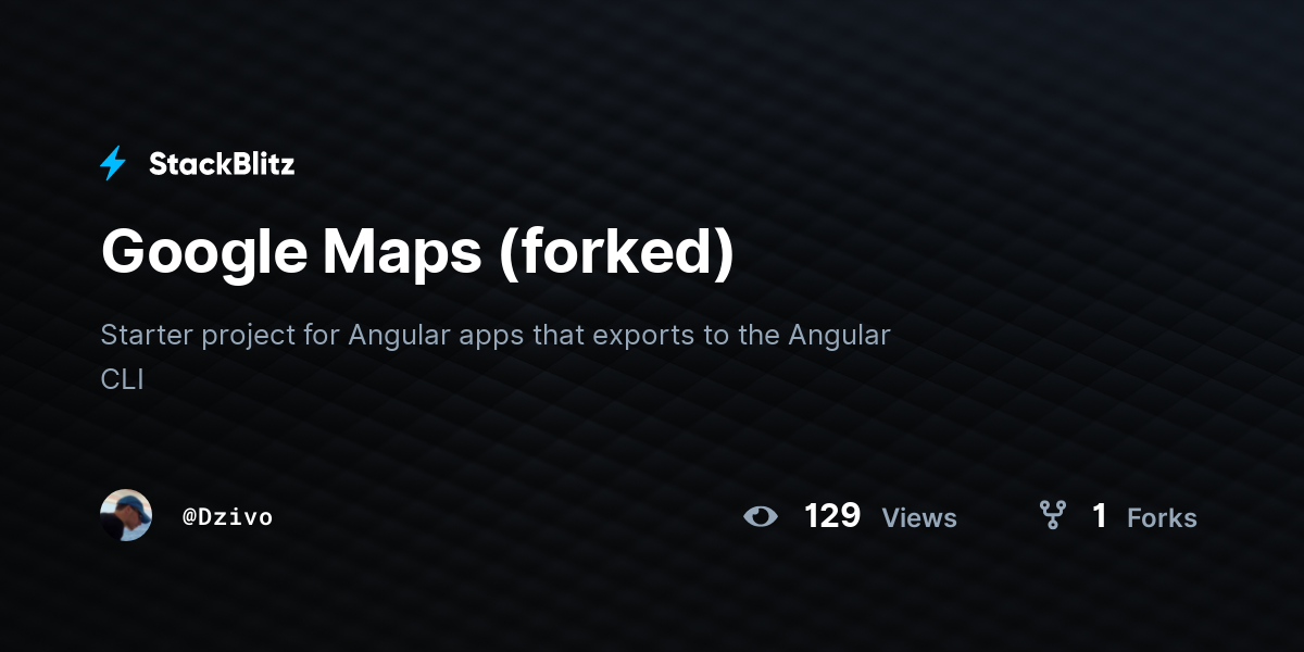 Google Maps (forked) - StackBlitz