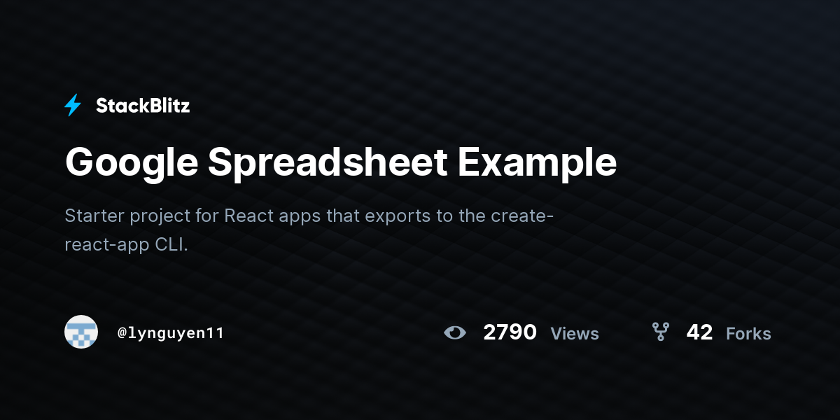 Google Spreadsheet Example - StackBlitz
