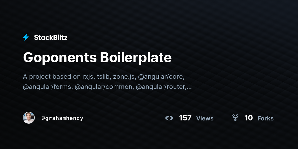 Goponents Boilerplate - StackBlitz