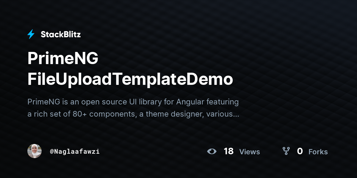 PrimeNG FileUploadTemplateDemo - StackBlitz