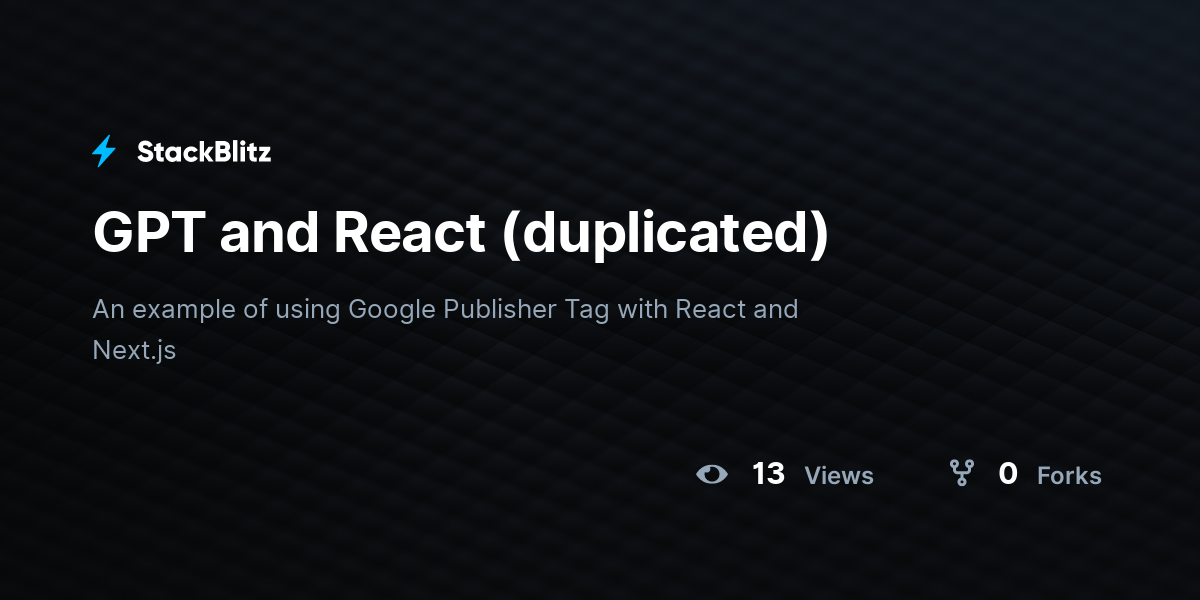 GPT and React (duplicated) - StackBlitz