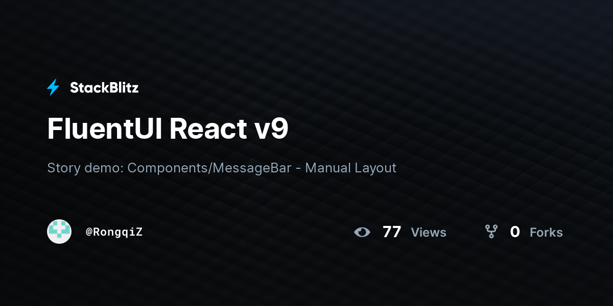 FluentUI React v9 - StackBlitz