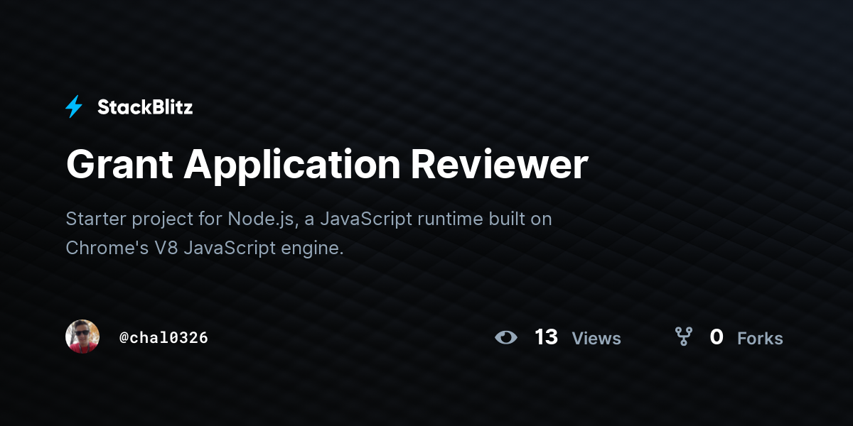 Grant Application Reviewer - StackBlitz