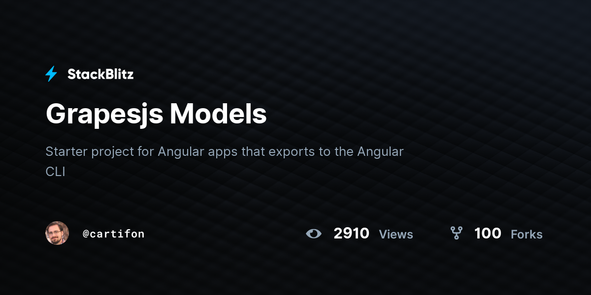 Grapesjs Models StackBlitz