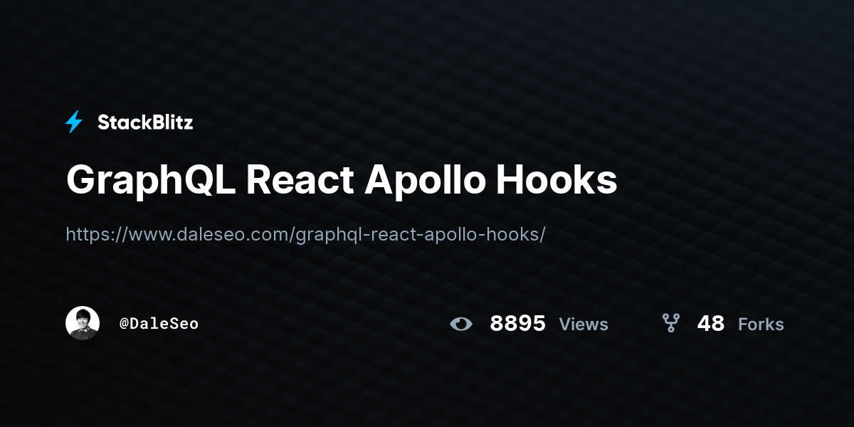 GraphQL React Apollo Hooks - StackBlitz