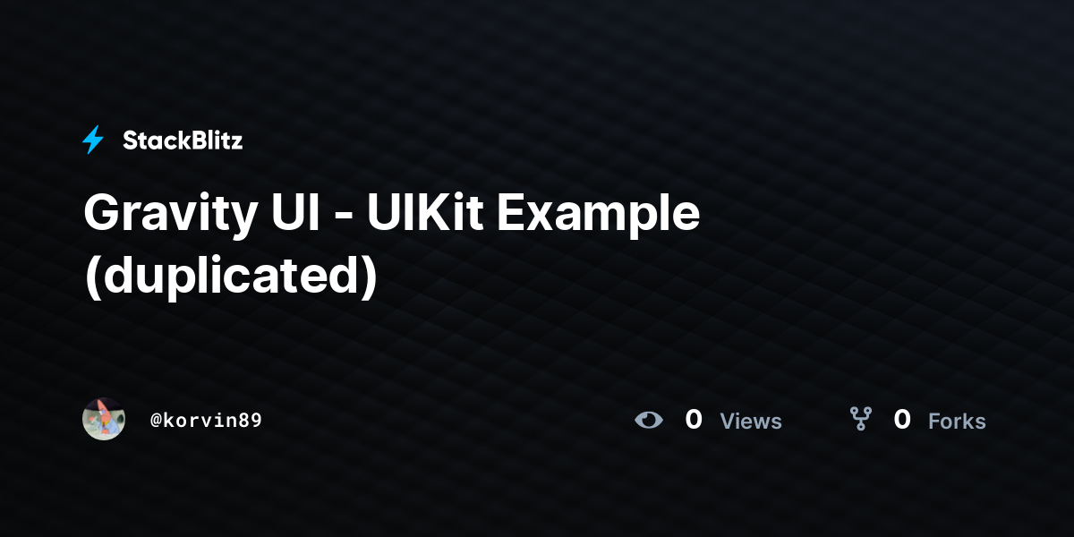 Gravity UI - UIKit Example (duplicated) - StackBlitz