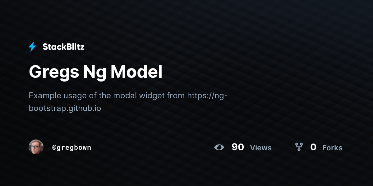 Gregs Ng Model - StackBlitz
