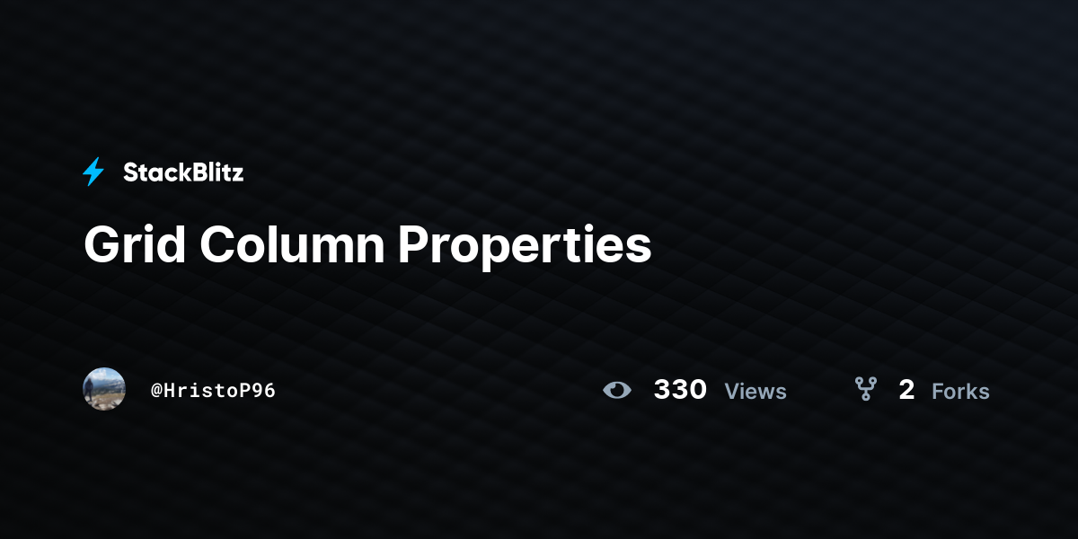 Grid Column Properties - StackBlitz