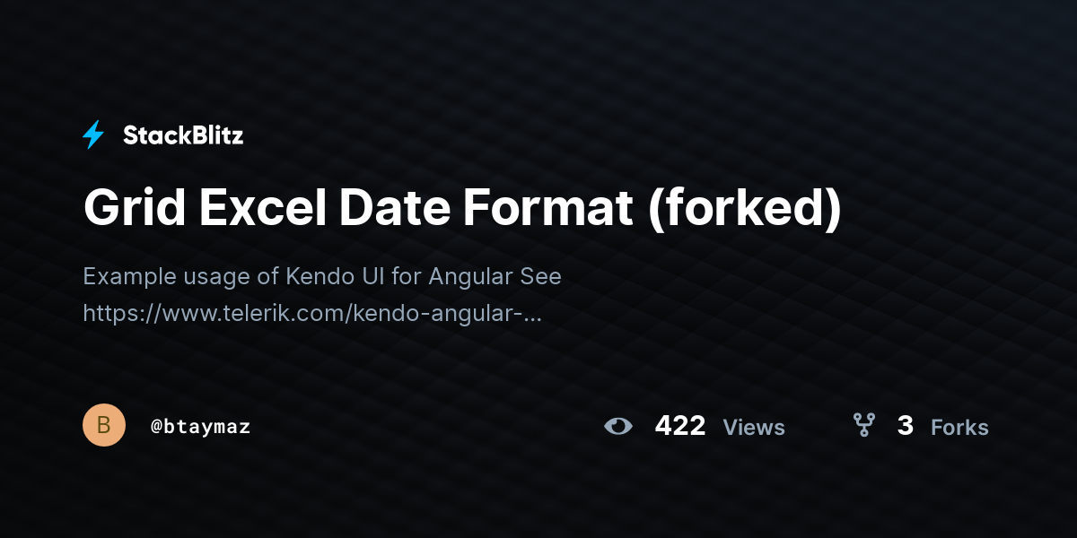 Grid Excel Date Format (forked) - StackBlitz
