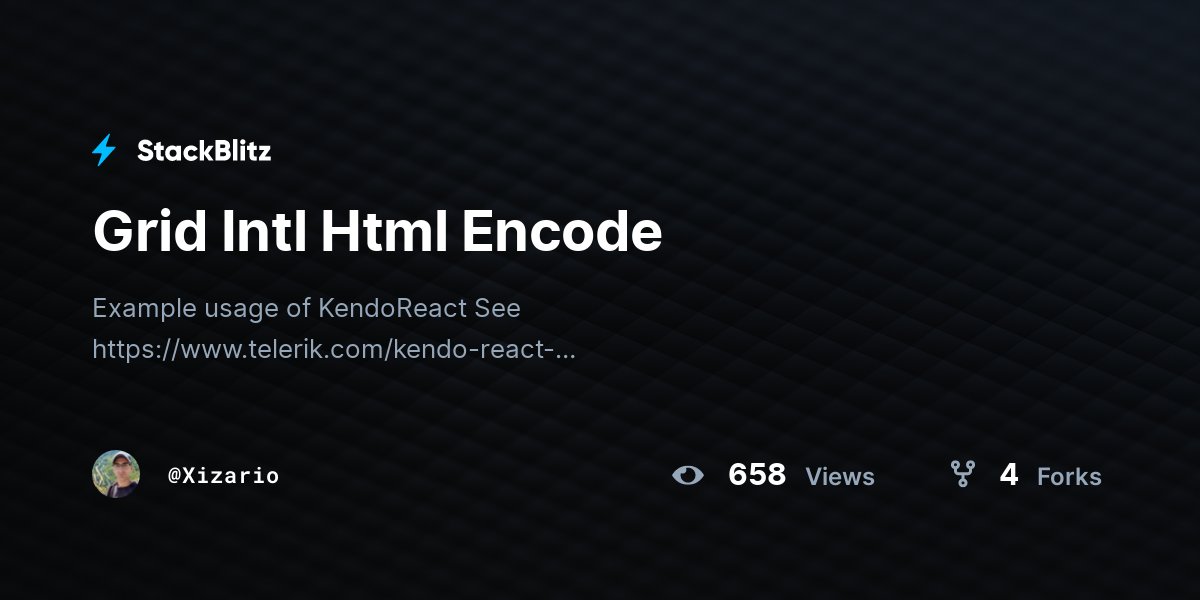 Grid Intl Html Encode - StackBlitz