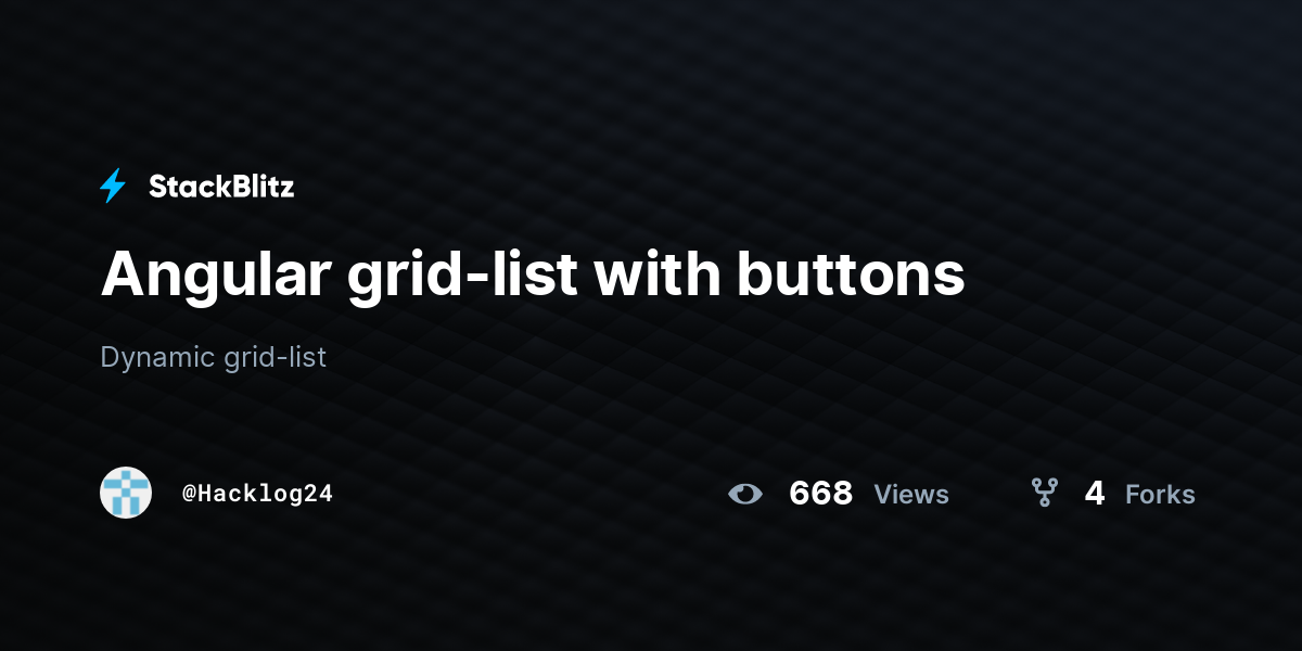 Angular grid-list with buttons - StackBlitz