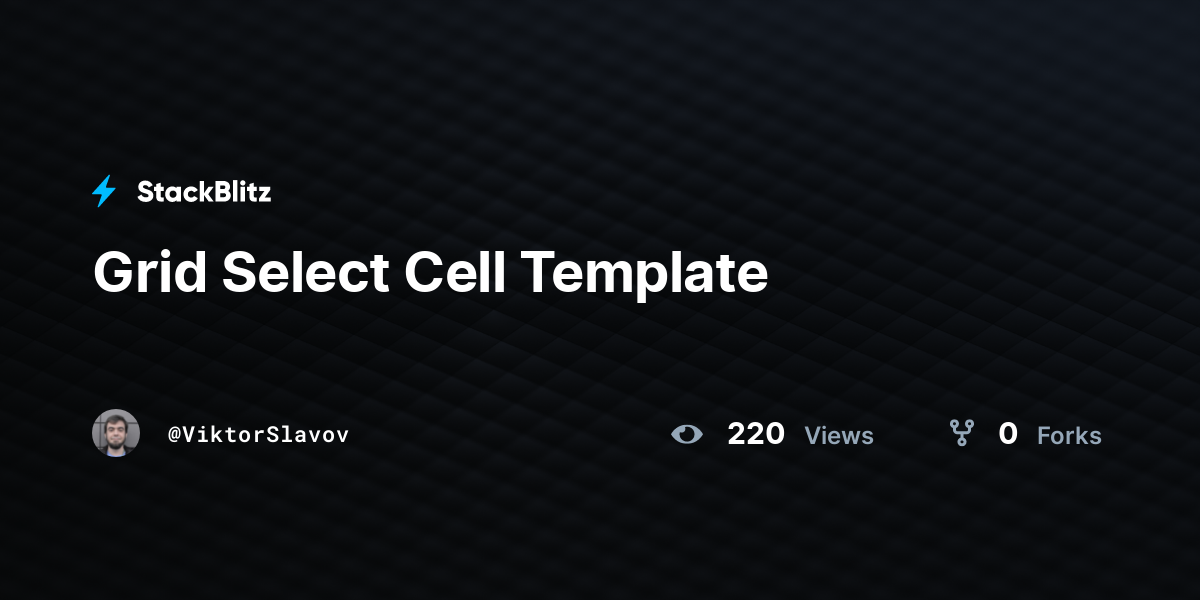 Grid Select Cell Template - StackBlitz