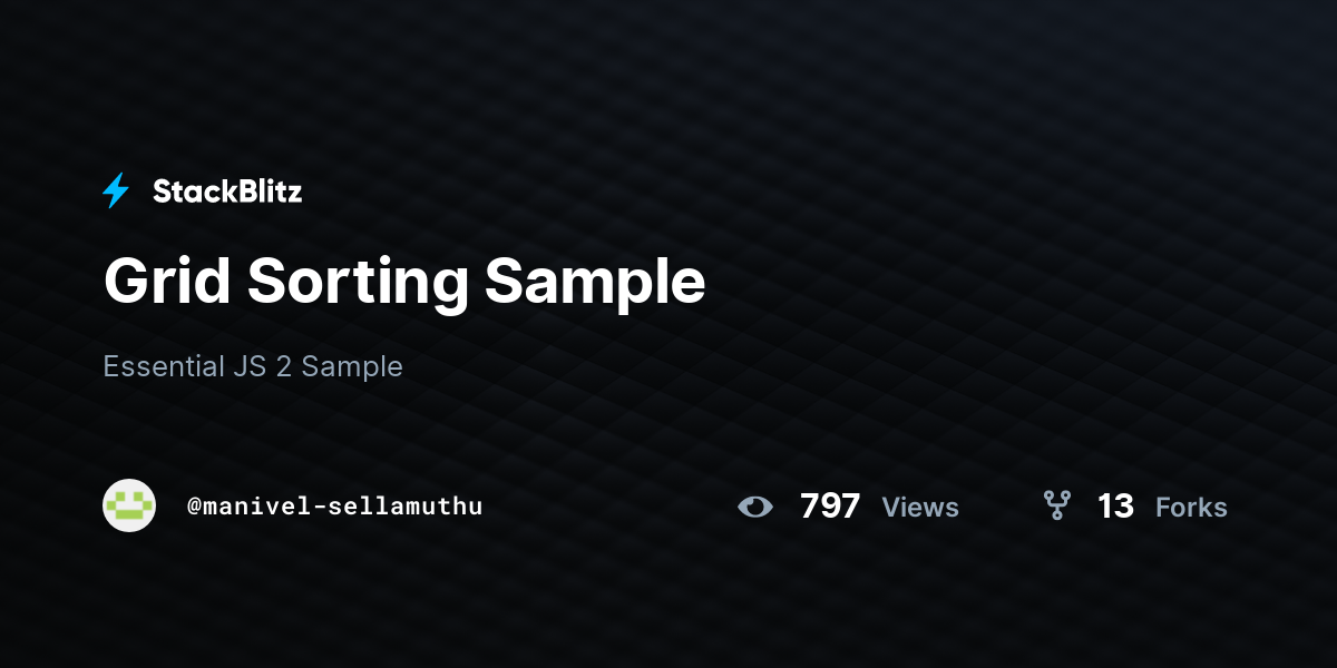 Grid Sorting Sample - StackBlitz