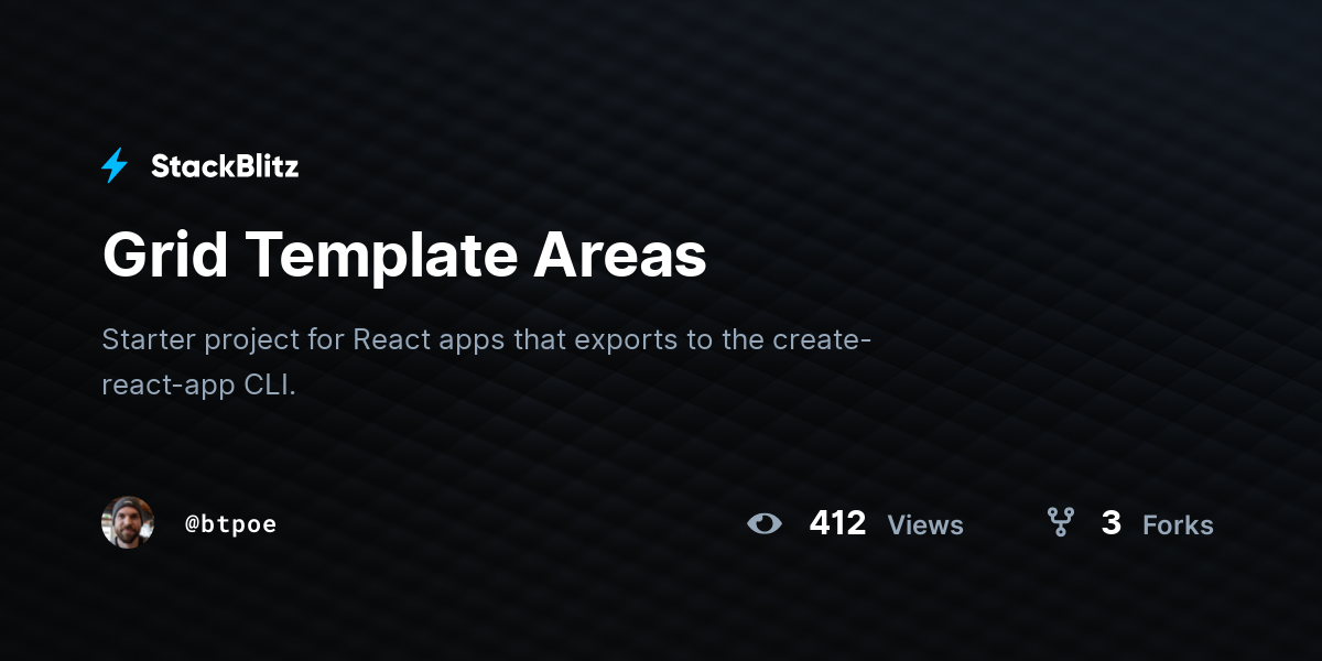 Grid Template Areas StackBlitz