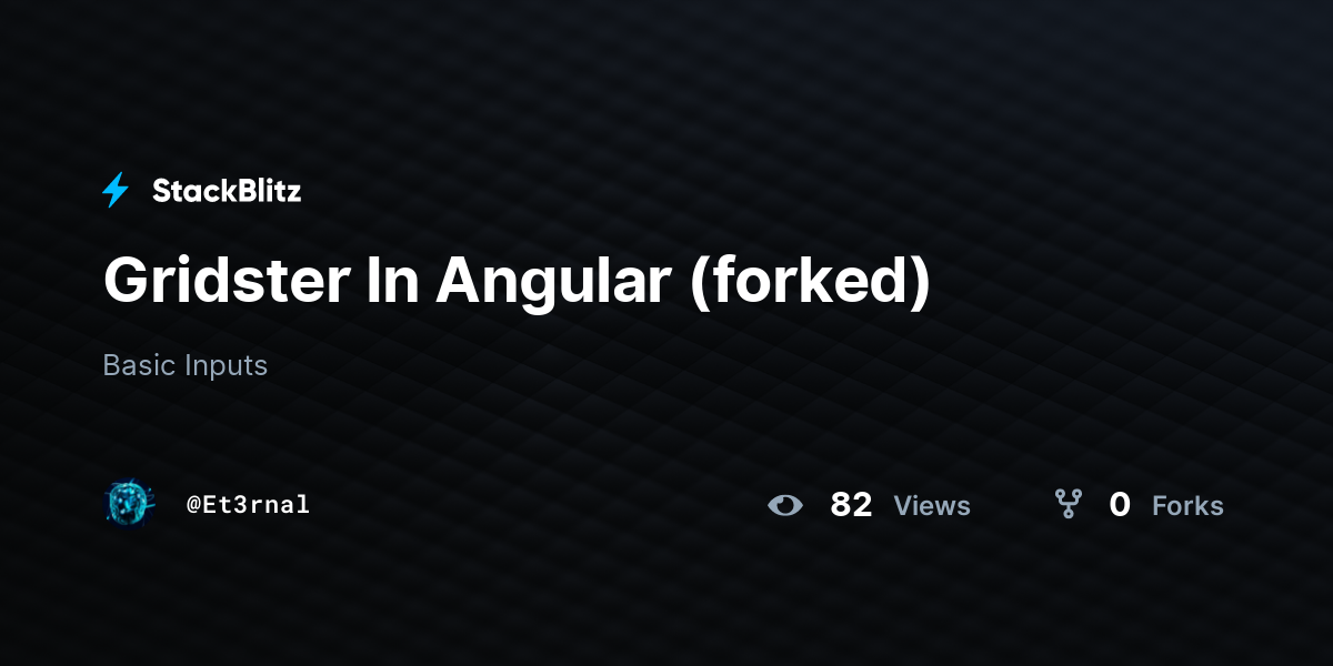 Gridster In Angular (forked) - StackBlitz