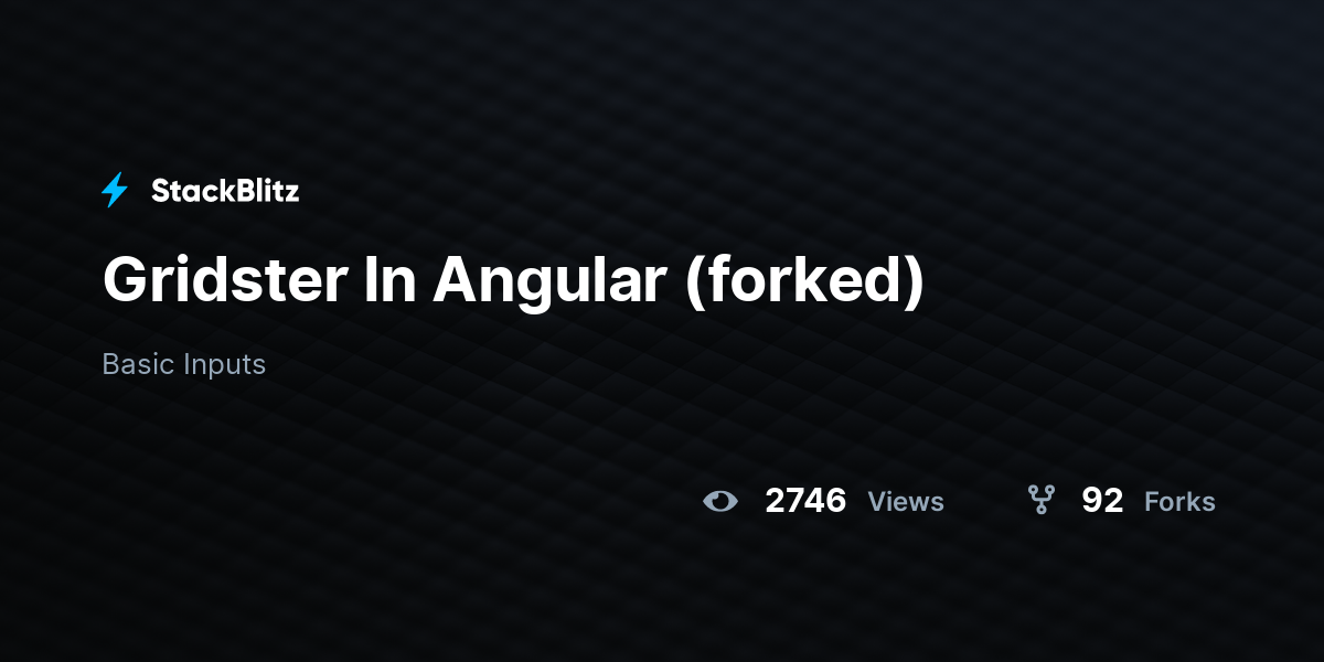 Gridster In Angular (forked) - StackBlitz
