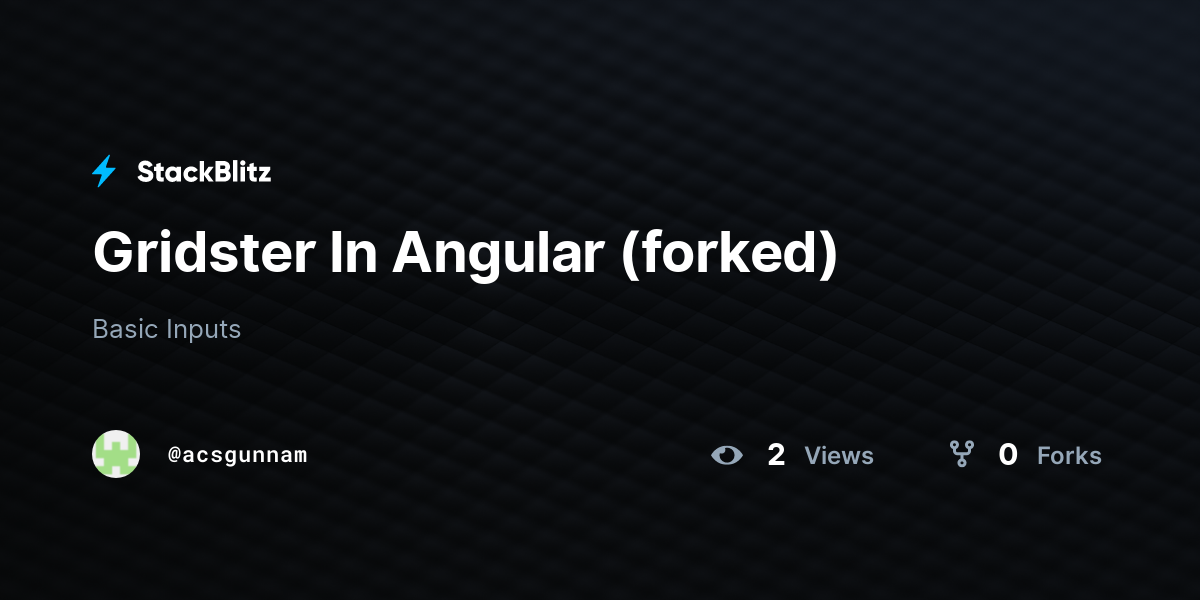 Gridster In Angular (forked) - StackBlitz