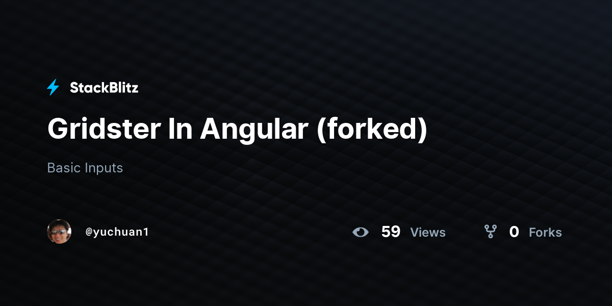Gridster In Angular (forked) - StackBlitz