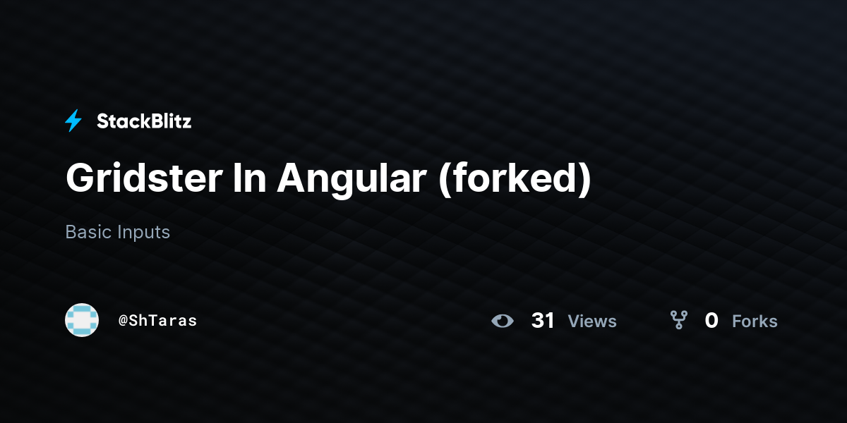 Gridster In Angular (forked) - StackBlitz