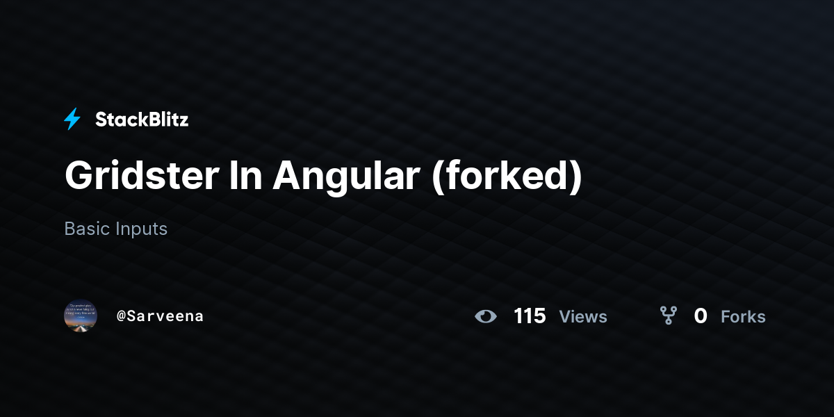 Gridster In Angular (forked) - StackBlitz