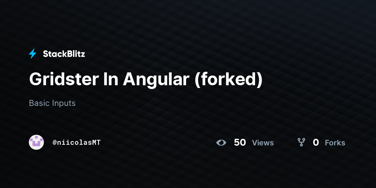 Gridster In Angular (forked) - StackBlitz